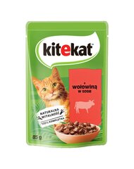 Kitekat täiskasvanud kassidele veiselihaga, 28x85 g hind ja info | Kassikonservid | hansapost.ee