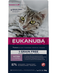 Eukanuba Grain Free Kitten для котят с лососем, 2 кг цена и информация | Сухой корм для кошек | hansapost.ee