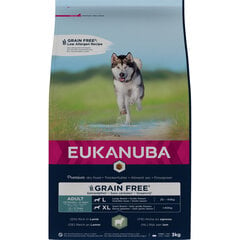 Eukanuba Grain Free L lambalihaga täiskasvanud suurt tõugu koertele, 3 kg hind ja info | Koerte kuivtoit ja krõbinad | hansapost.ee