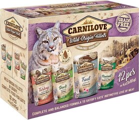 Carnilove Cat Wild Origin Fillets täiskasvanud kassidele lihaga, 12x85g hind ja info | Kassikonservid | hansapost.ee