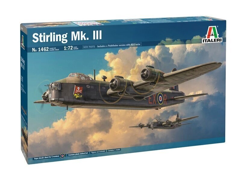 Italeri - Stirling Mk. III, 1/72, 1462 hind ja info | Klotsid ja konstruktorid | hansapost.ee