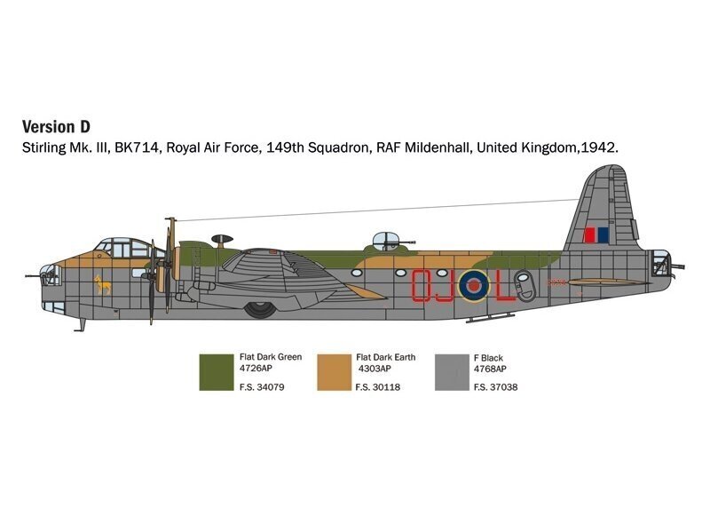 Italeri - Stirling Mk. III, 1/72, 1462 hind ja info | Klotsid ja konstruktorid | hansapost.ee