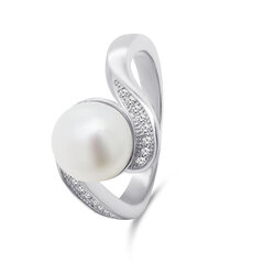 Brilio Silver Очаровательное серебряное кольцо с настоящей жемчужиной RI061W цена и информация | Кольца | hansapost.ee