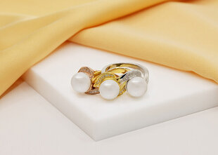 Brilio Silver Очаровательное серебряное кольцо с настоящей жемчужиной RI061W цена и информация | Кольца | hansapost.ee