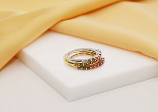 Brilio Silver Достойное позолоченное кольцо с цветными цирконами RI063Y цена и информация | Кольцо | hansapost.ee