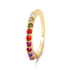 Brilio Silver Достойное позолоченное кольцо с цветными цирконами RI063Y цена и информация | Кольцо | hansapost.ee