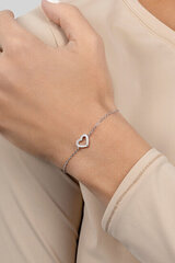 Brilio Silver Очаровательный позолоченный браслет в форме сердца BRC39Y цена и информация | Женские браслеты | hansapost.ee