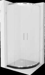 Pusapvalė dušo kabina Mexen Rio F su padėklu ir sifonu, matinė, Chrome+Black/Chrome, 80 x 80 cm цена и информация | Душевые кабины | hansapost.ee