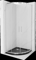 Pusapvalė dušo kabina Mexen Rio F su padėklu ir sifonu, Chrome+Black/Chrome, 80 x 80 cm цена и информация | Душевые кабины | hansapost.ee