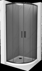 Pusapvalė dušo kabina Mexen Rio F su padėklu ir sifonu, Graphite/Black+White/Black, 80 x 80 cm цена и информация | Душевые кабины | hansapost.ee