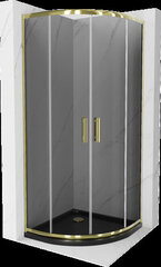 Pusapvalė dušo kabina Mexen Rio F su padėklu ir sifonu, Graphite/Gold+Black/Gold, 90 x 90 cm цена и информация | Душевые кабины | hansapost.ee