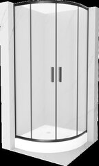 Pusapvalė dušo kabina Mexen Rio su padėklu ir sifonu, matinė, Black, 90 x 90 cm цена и информация | Душевые кабины | hansapost.ee