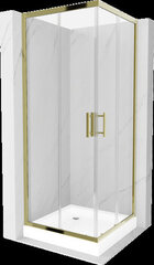Dušo kabina Mexen Rio su padėklu ir sifonu, Gold, 80 x 80 cm цена и информация | Душевые кабины | hansapost.ee