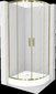Poolringikujuline dušikabiin Mexen Rio koos aluse ja sifooniga, kuldne, 90 x 90 cm hind ja info | Dušikabiinid | hansapost.ee