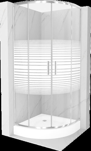 Poolringikujuline dušikabiin Mexen Rio koos aluse ja sifooniga, kroom, 70 x 70 cm hind ja info | Dušikabiinid | hansapost.ee