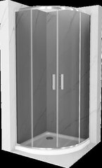 Pusapvalė dušo kabina Mexen Rio F su padėklu ir sifonu, Graphite/Chrome+White/Chrome, 80 x 80 cm цена и информация | Душевые кабины | hansapost.ee