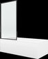 Vann Mexen Cubik viimistluse ja klaasseinaga, 150x70 cm + 70 cm, valge+I/painduv/must raam цена и информация | Vannid | hansapost.ee