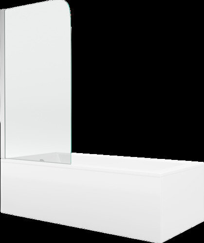 Vann Mexen Cubik viimistluse ja klaasseinaga, 150x70 cm + 70 cm, valge+I/kokkupandav/kroom hind ja info | Vannid | hansapost.ee