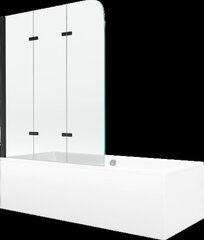 Vann Mexen Cube viimistluse ja klaasseinaga, 170x80 cm + 120 cm, valge+III/painduv/must hind ja info | Vannid | hansapost.ee