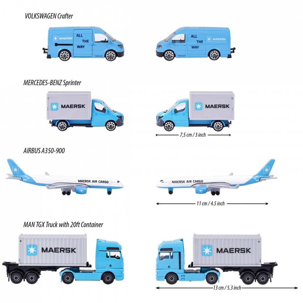 Komplekt Maerski õhusõidukite ja tarneautode цена и информация | Mänguasjad poistele | hansapost.ee