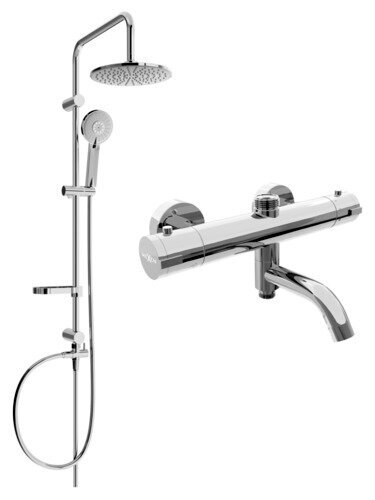 Termostaatsegistiga vanni-dušisüsteem Mexen Carl Kai 2, Chrome цена и информация | Dušikomplektid ja süsteemid | hansapost.ee