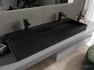 Konglomeraadist valamu Mexen Ava 2/O, 100x46 cm, Black mat price and information | Bathroom sinks, washbasins | hansapost.ee