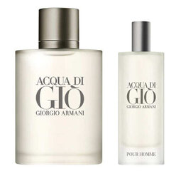 Набор Giorgio Armani Acqua di Gio для мужчин: туалетная вода EDT, 50 мл + туалетная вода EDT, 15 мл цена и информация | Мужские духи | hansapost.ee