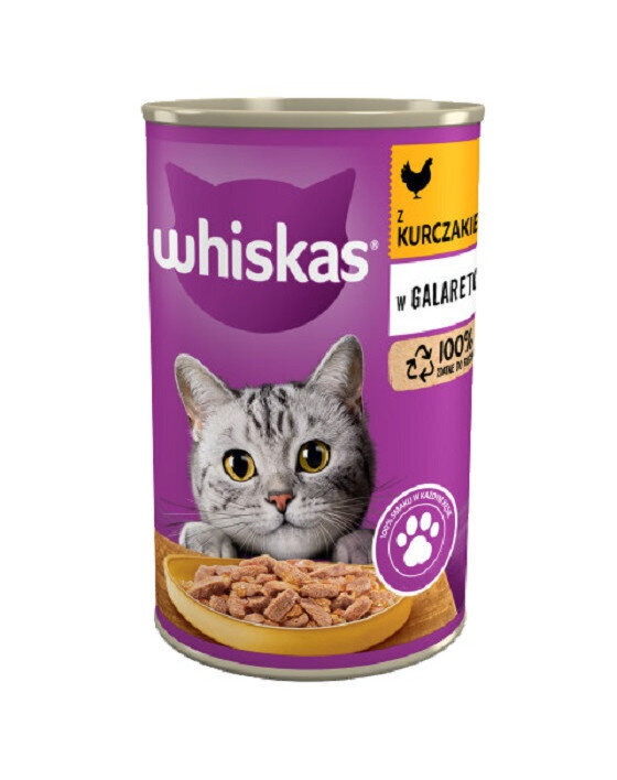 Whiskas Adult kanaga täiskasvanud kassidele, 24x400 g hind ja info | Kassikonservid | hansapost.ee