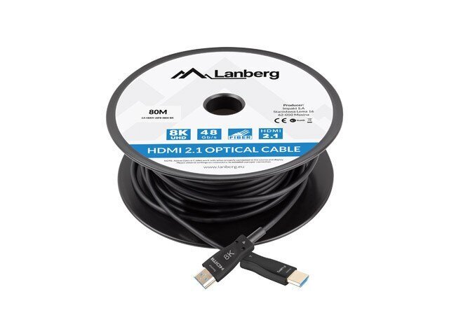 Lanberg, HDMI, 80 m цена и информация | Juhtmed ja kaablid | hansapost.ee