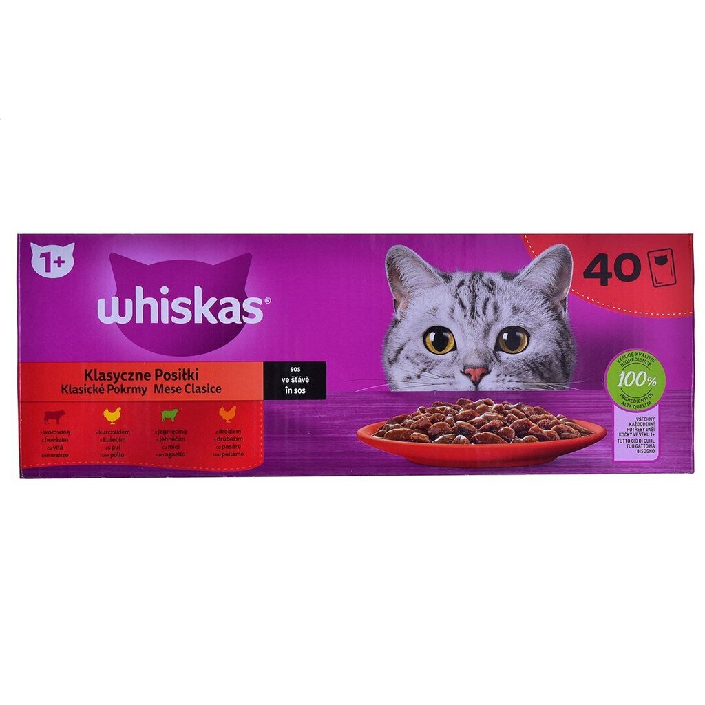 Whiskas kassikonserv veise-, kana-, lamba- ja linnulihaga, 40x85 g цена и информация | Kassikonservid | hansapost.ee