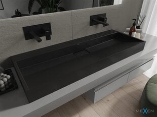 Konglomeraadist valamu Mexen Ava B/O, 120x46 cm, Black mat price and information | Bathroom sinks, washbasins | hansapost.ee