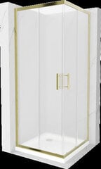 Dušo kabina Mexen Rio F su padėklu ir sifonu, matinė, Gold+White/Gold, 80 x 80 cm цена и информация | Душевые кабины | hansapost.ee