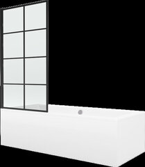 Vonia Mexen Cube su apdaila ir stiklo sienele, 180x80 cm + 70 cm, white+I/fix/black grid цена и информация | Ванночки | hansapost.ee