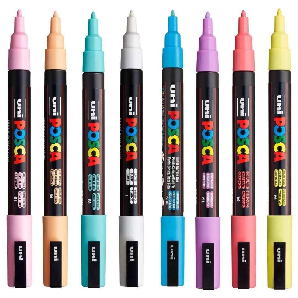 Värvilised markerid Uni Ball Posca Soft Color, 8 tk hind ja info | Kunstitarbed, voolimise tarvikud | hansapost.ee