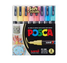 Värvilised markerid Uni Ball Posca Soft Color, 8 tk hind ja info | Kunstitarbed, voolimise tarvikud | hansapost.ee