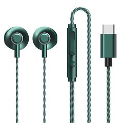 REMAX kõrvasisesed kõrvaklapid C-tüüpi USB-peakomplekt kaugjuhtimispuldiga roheline (RM-711a Tarnish) hind ja info | Remax Heli- ja videoseadmed, klaviatuurid ja hiired | hansapost.ee