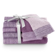 AmeliaHome rätikute komplekt, 6 tk, lilla/roosa hind ja info | Rätikud ja saunalinad | hansapost.ee