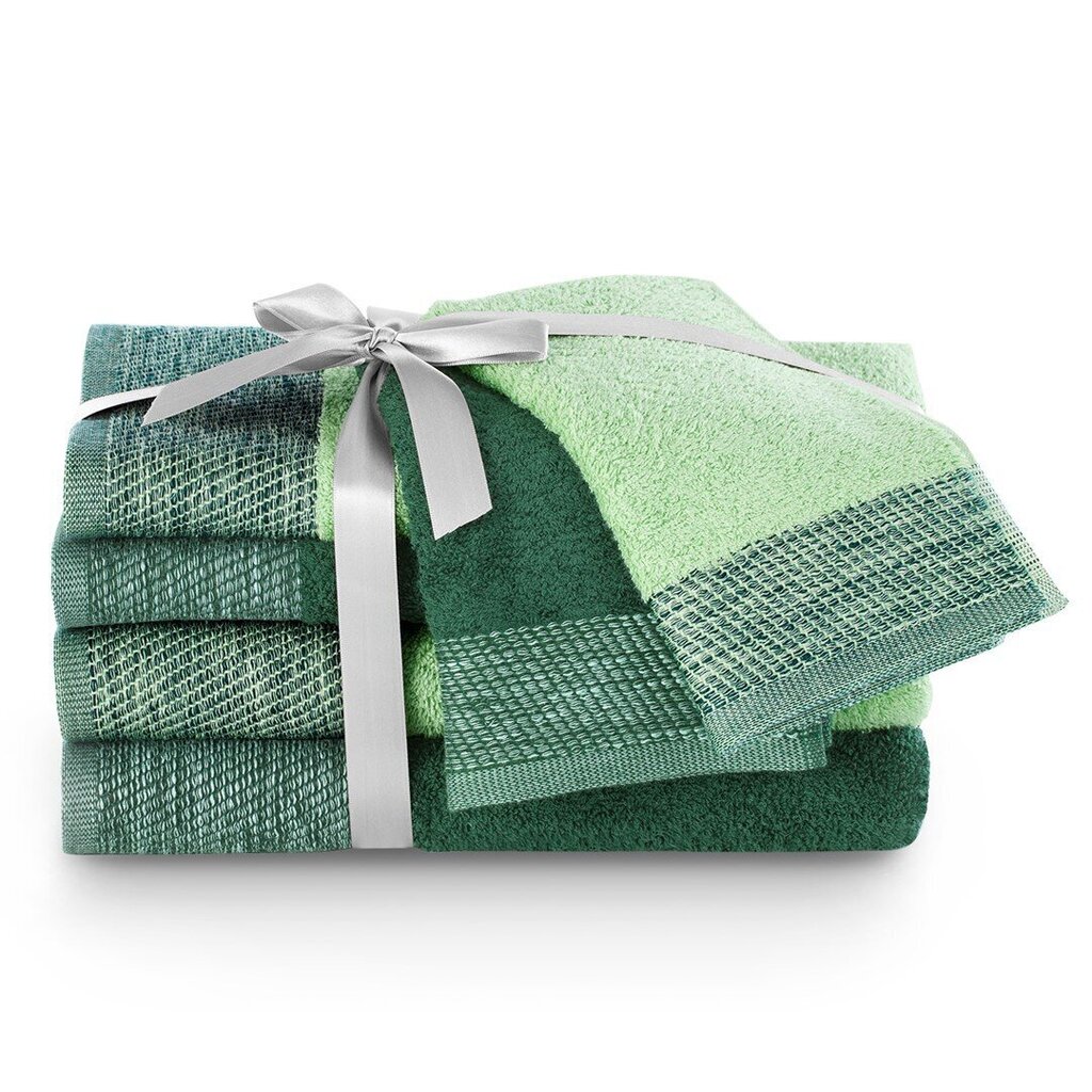 AmeliaHome rätikute komplekt, 6 tk, roheline/heleroheline värv цена и информация | Rätikud ja saunalinad | hansapost.ee