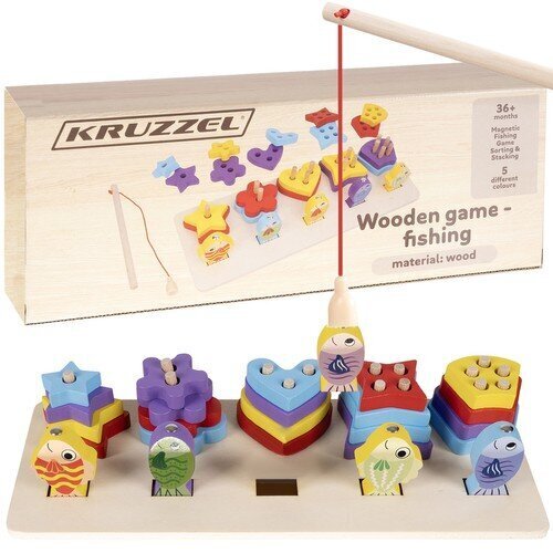 Puidust sorteerija Kalapüük Kruzzel 22565 цена и информация | Arendavad laste mänguasjad | hansapost.ee