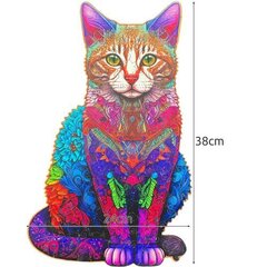 Деревянная головоломка Кошка Kruzzel 22878, 130 д. цена и информация | Пазлы | hansapost.ee