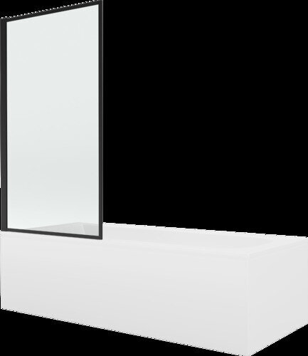 Vann Mexen Vega viimistluse ja klaasseinaga, 170x70 cm + 80 cm, white+I/swing/black frame hind ja info | Vannid | hansapost.ee