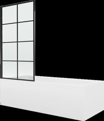 Vann Mexen Vega viimistluse ja klaasseinaga, 170x70 cm + 80 cm, white+I/fix/black grid hind ja info | Vannid | hansapost.ee