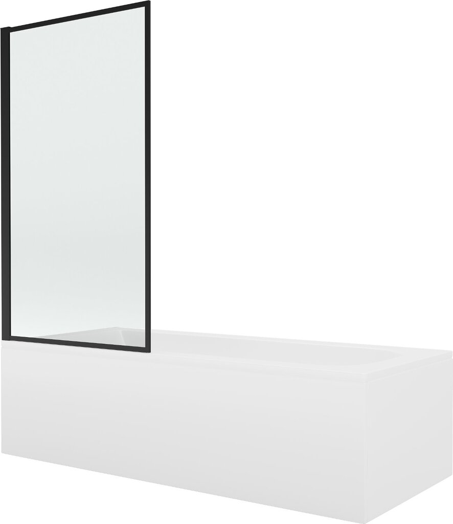Vann Mexen Vega viimistluse ja klaasseinaga, 170x70 cm + 70 cm, white+I/fix/black frame hind ja info | Vannid | hansapost.ee