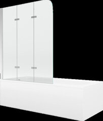 Vann Mexen Vega viimistluse ja klaasseinaga, 170x70 cm + 120 cm, white+III/fold/chrome hind ja info | Vannid | hansapost.ee