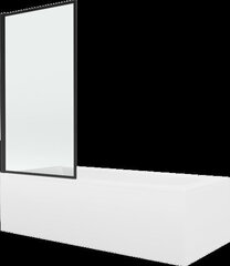 Vann Mexen Vega viimistluse ja klaasseinaga, 150x70 cm + 80 cm, white+I/swing/black frame hind ja info | Vannid | hansapost.ee
