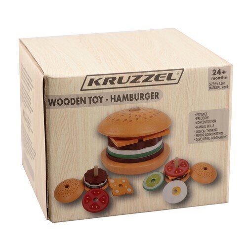 Kokkupandav hamburger Kruzzel Burger 22673 hind ja info | Mänguasjad tüdrukutele | hansapost.ee