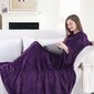 Decoking pleed varrukate ja taskutega Lazy Snug, lilla - erinevad suurused цена и информация | Pleedid, voodikatted ja päevatekid | hansapost.ee