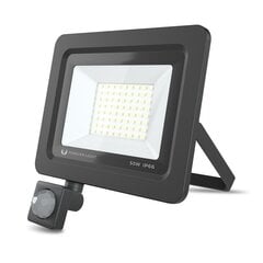 Kohtvalgusti LED PROXIM II 50W 4500K PIR IP66 Forever Light, must цена и информация | Уличное освещение | hansapost.ee