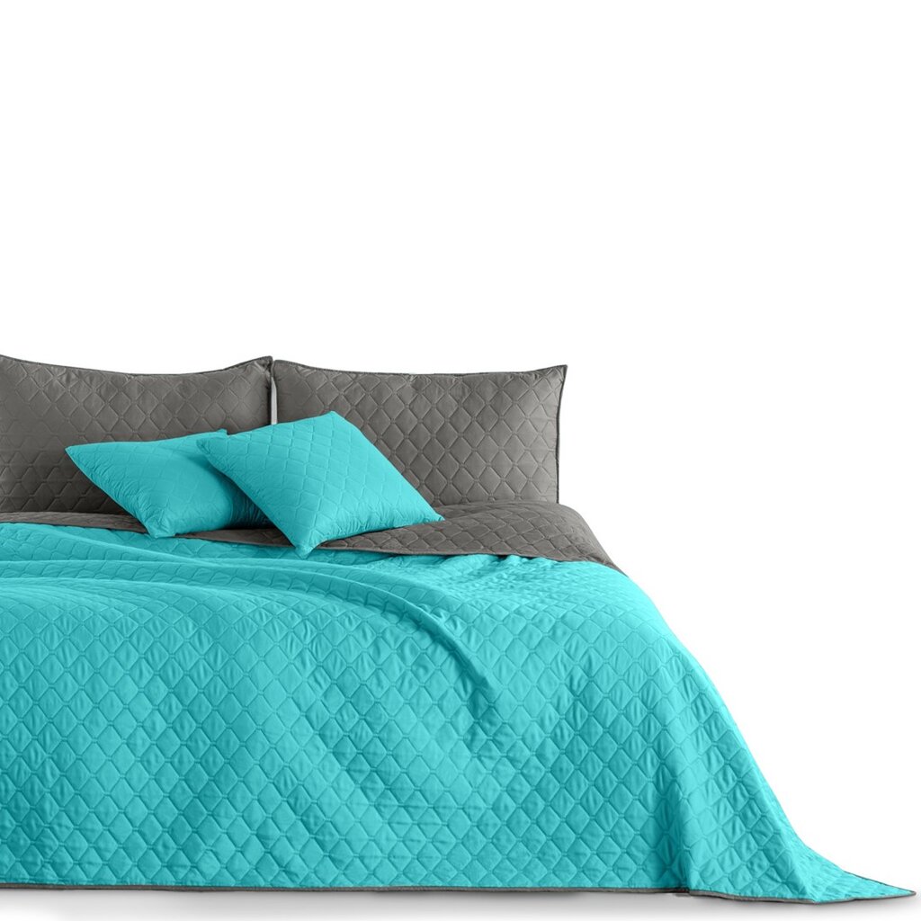 Decoking voodikate Axel, türkiis-hall - erinevad suurused цена и информация | Pleedid, voodikatted ja päevatekid | hansapost.ee
