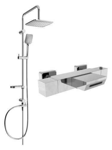 Termostaatsegistiga vanni-dušisüsteem Mexen Sven Cube, Chrome hind ja info | Dušikomplektid ja süsteemid | hansapost.ee